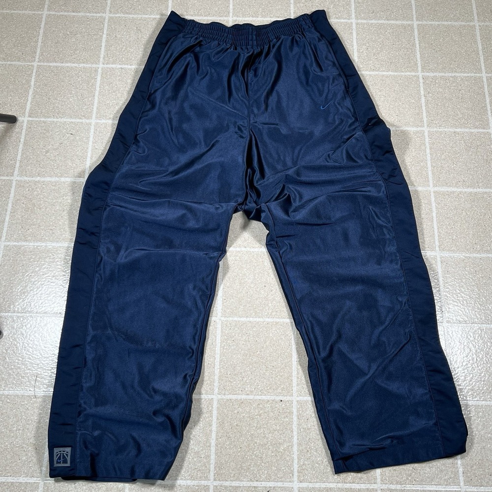 Vintage Nike Break Away Tear Away Pants Mens Large Blue Basketball Snaps Warm Up
